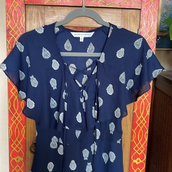 Cupcakes and Cashmere Dress Blue White “Velina” Women’s Sz: 0 (XS) - Picture 3 of 12